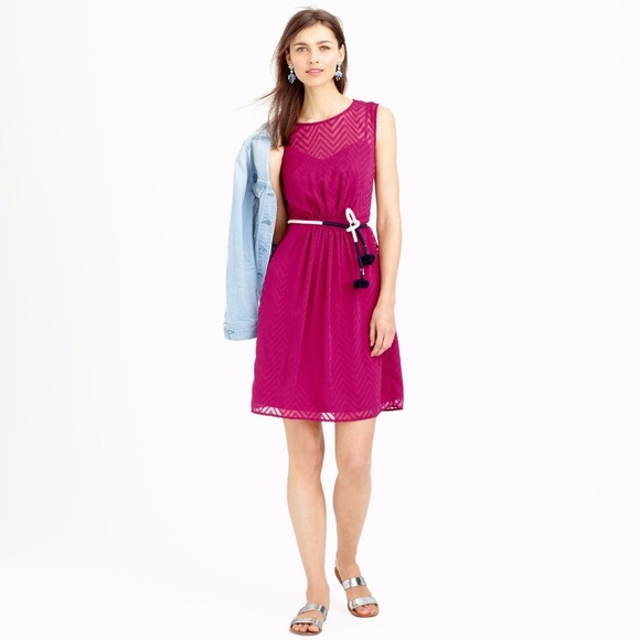 NWT J.Crew Sleeveless Chiffon Dress in Zigzag - Picture 2 of 8